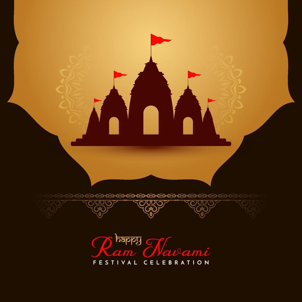 Happy Ram Navami religious Indian festival beautiful background vector