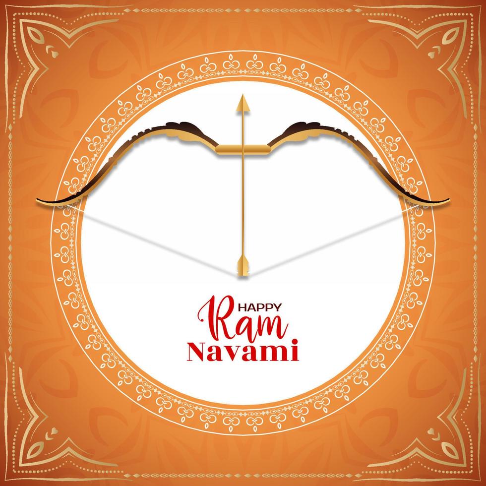 Happy Ram Navami cultural Hindu festival background vector