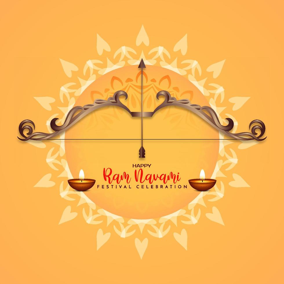 Hindu cultural festival Ram Navami celebration background vector