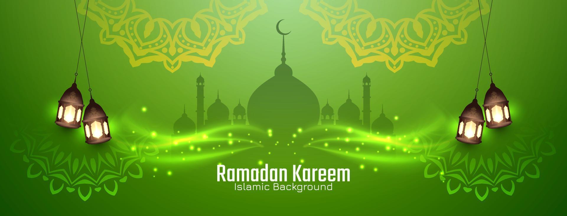 ramadan kareem festival islámico elegante diseño de banner decorativo vector