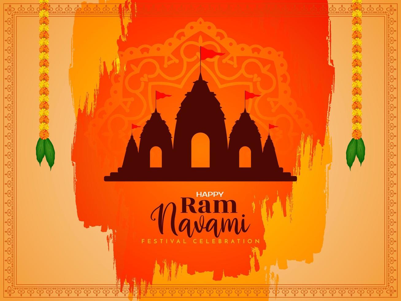 Hindu cultural festival Ram Navami celebration background vector