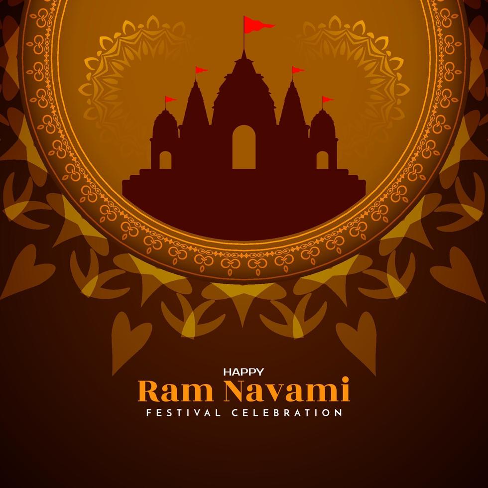 Happy Ram Navami religious Indian festival beautiful background vector