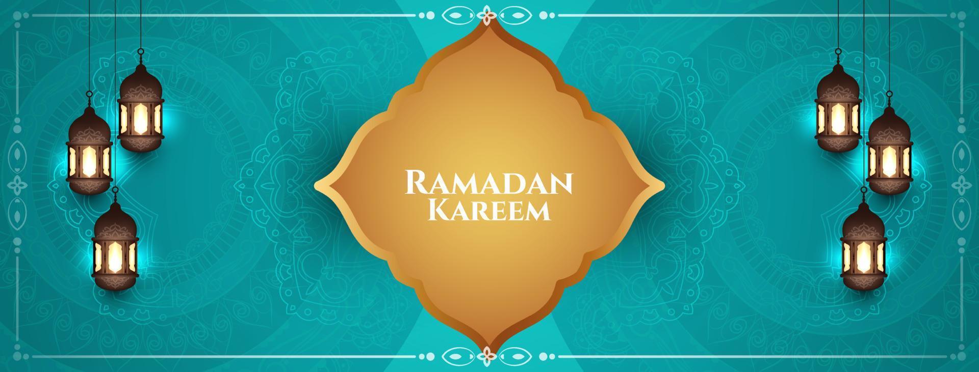 Religious Ramadan Kareem islamic festival banner design vector