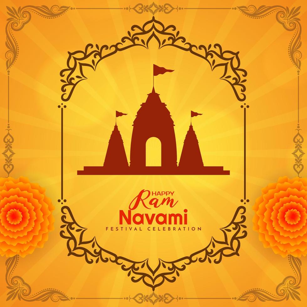 Hindu cultural festival Ram Navami celebration background vector