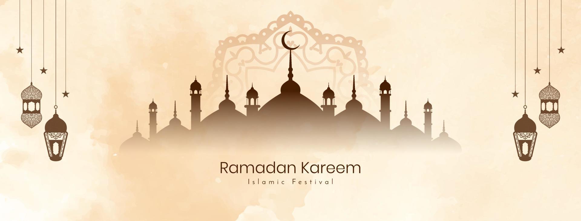 diseño de banner de festival tradicional islámico ramadan kareem vector