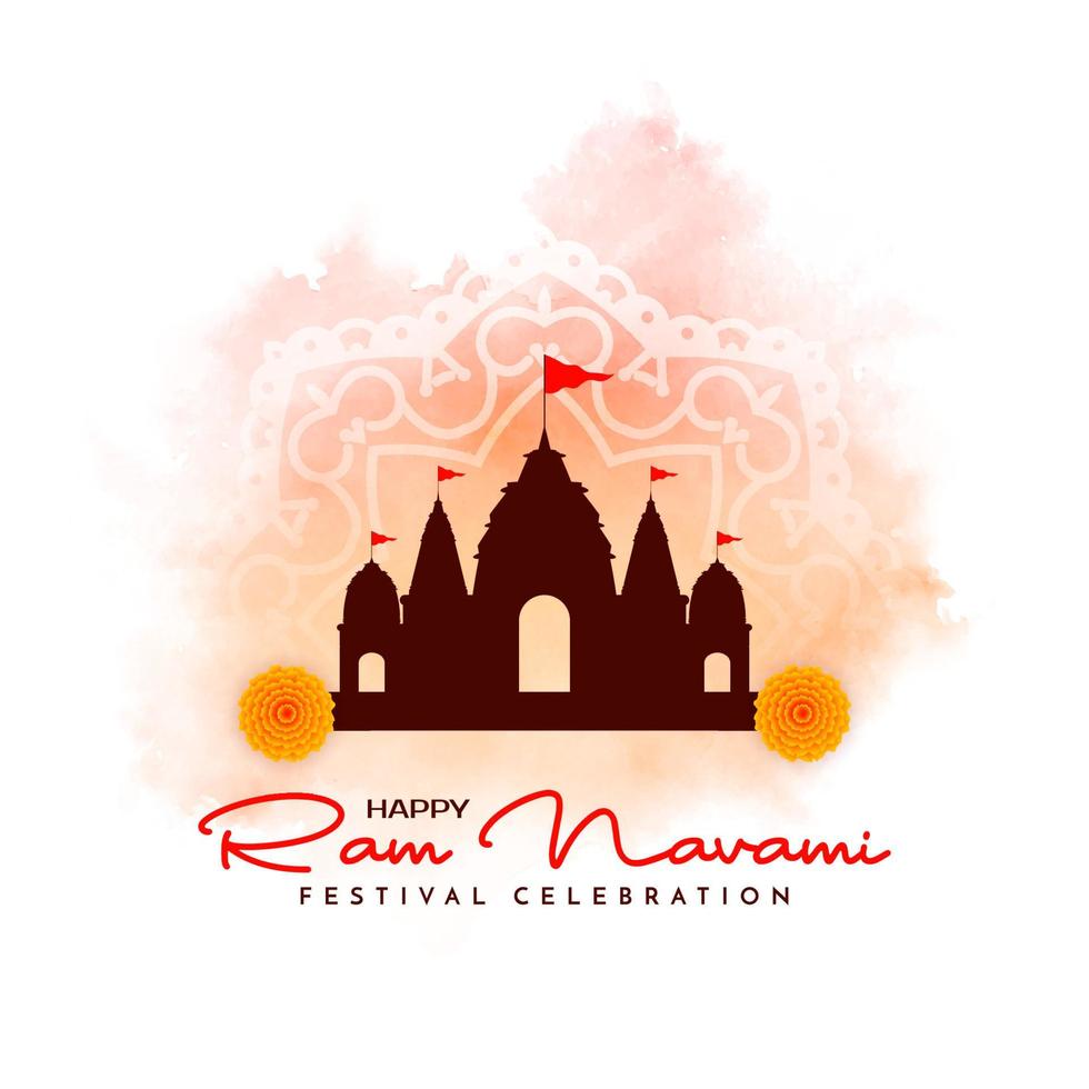 Indian Hindu cultural festival Ram Navami celebration background vector