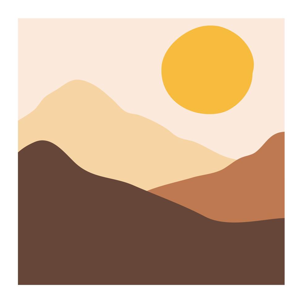 fondo de paisaje de montaña superpuesto con el sol decoración vector