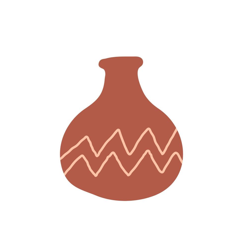 Ancient earthenware bowls or jars For decoration with flowers in a boho style. vector