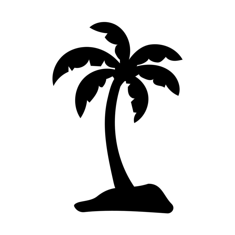 silueta de árbol de coco. diseño de mar al atardecer de verano vector