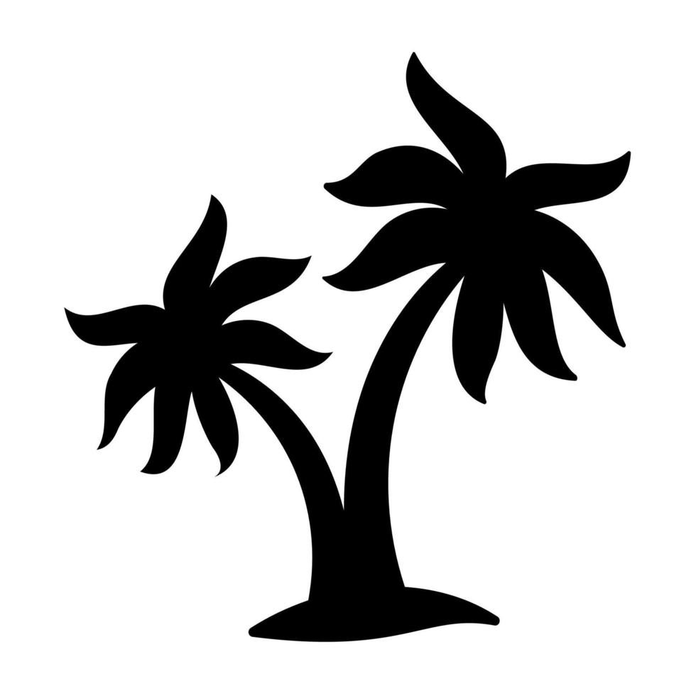 silueta de árbol de coco. diseño de mar al atardecer de verano vector