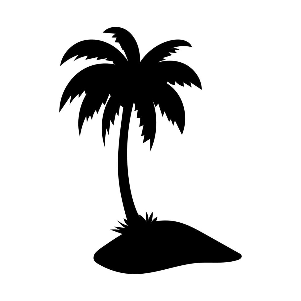 silueta de árbol de coco. diseño de mar al atardecer de verano vector