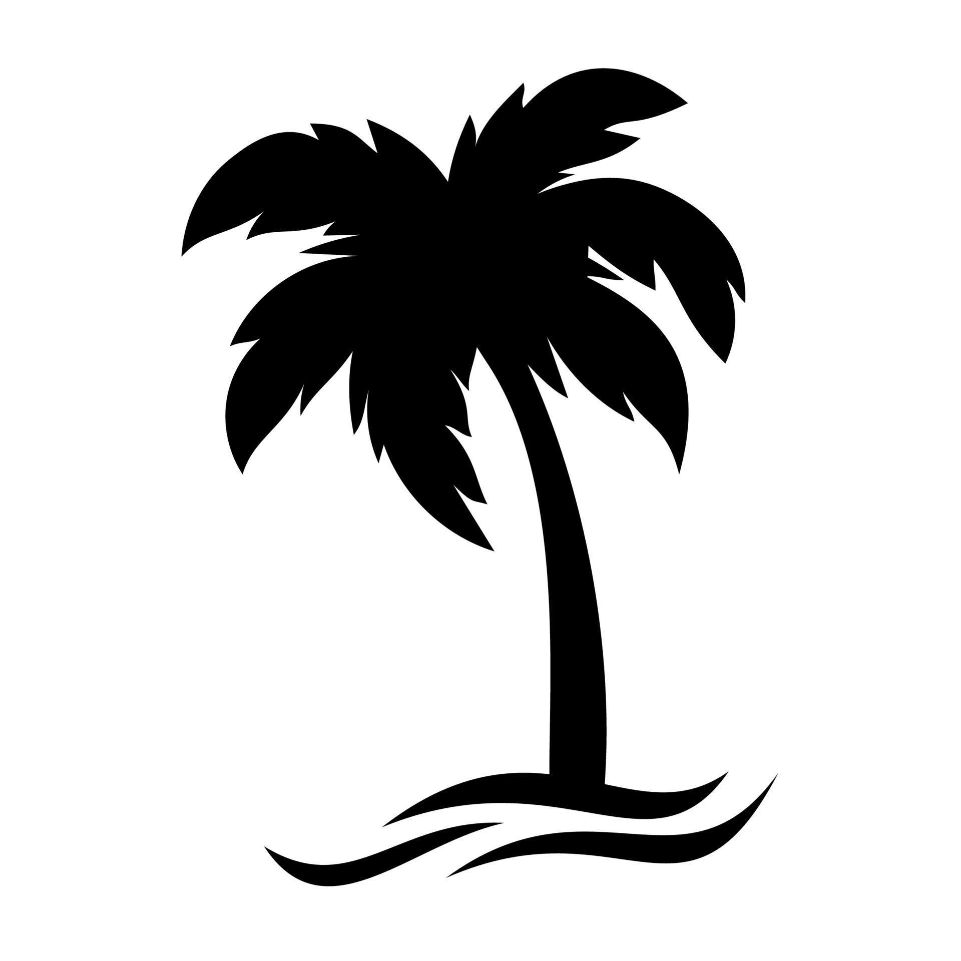 Coconut tree silhouette. summer sunset sea design 7015141 Vector Art at ...