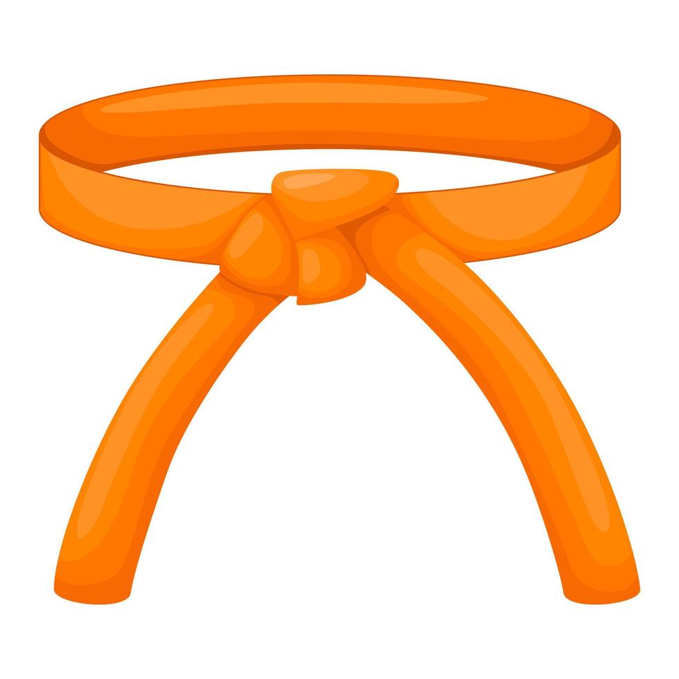 cinturón de karate color naranja aislado sobre fondo blanco. ícono de diseño del arte marcial japonés en estilo plano. vector