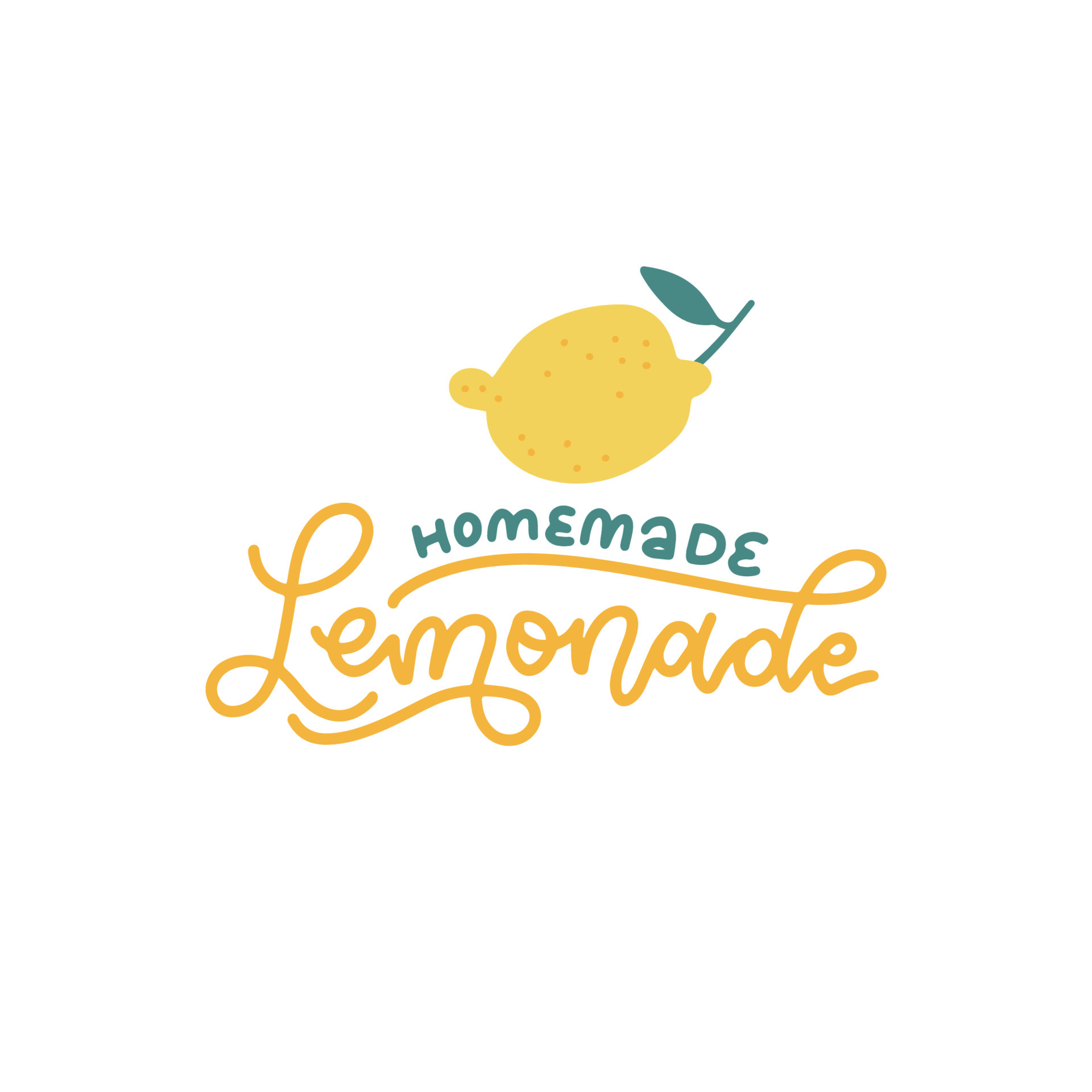 Lemonade lettering sign with lemon label. Trendy linear calligraphy of