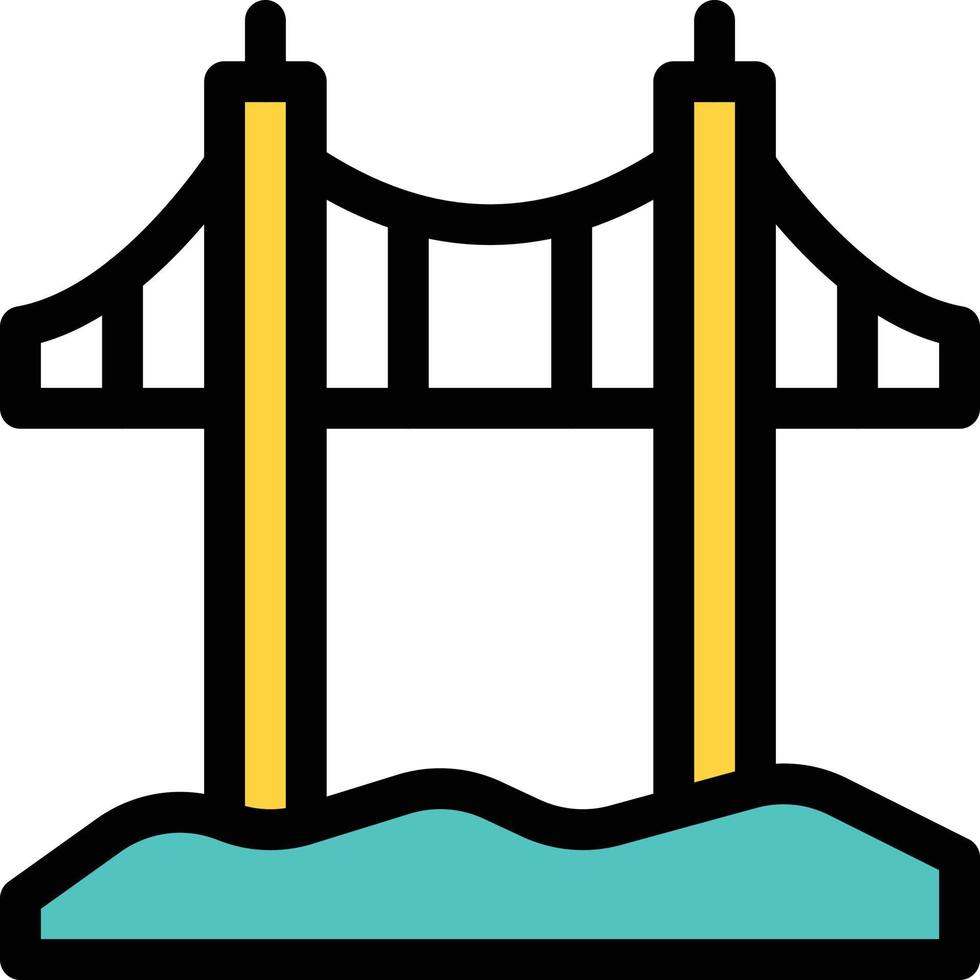 Ilustración de vector de puente sobre un fondo. Símbolos de calidad premium. iconos vectoriales para concepto y diseño gráfico.