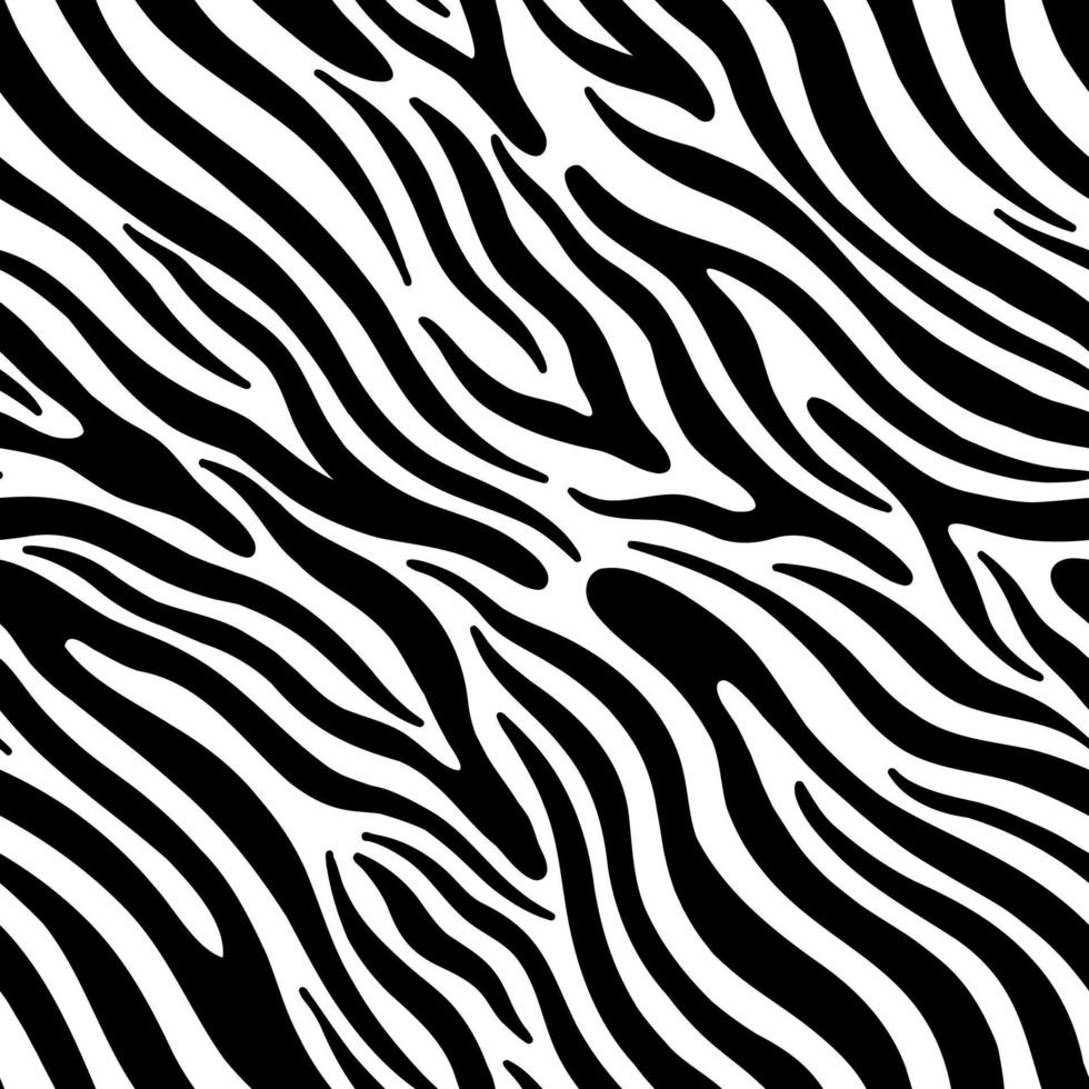 Seamless abstract zebra skin pattern background. Decorative design freehand creative paint. Texture chaotic element. vector