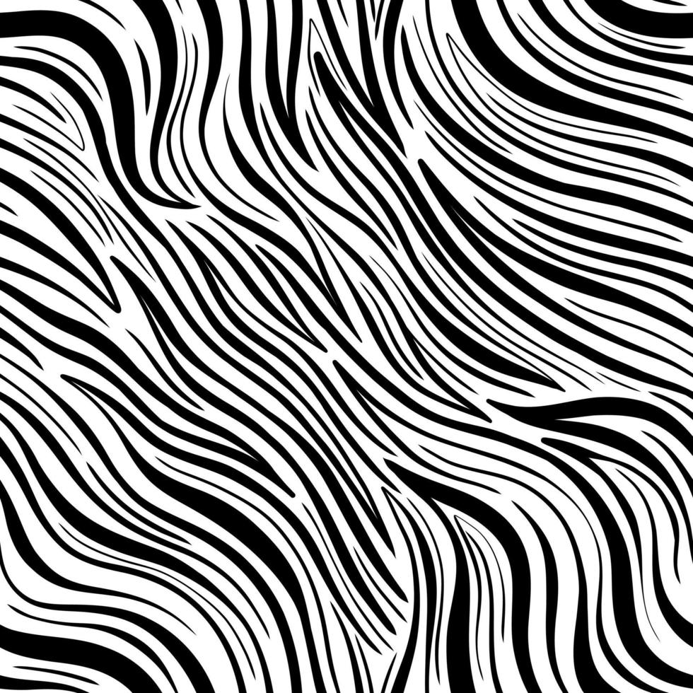 Seamless abstract zebra skin pattern background. Decorative design freehand creative paint. Texture chaotic element. vector
