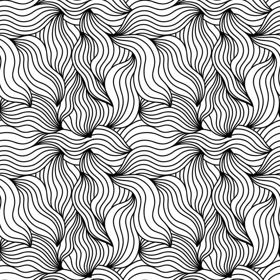 Seamless abstract wave pattern background. Decorative design freehand creative paint. Texture chaotic element. vector
