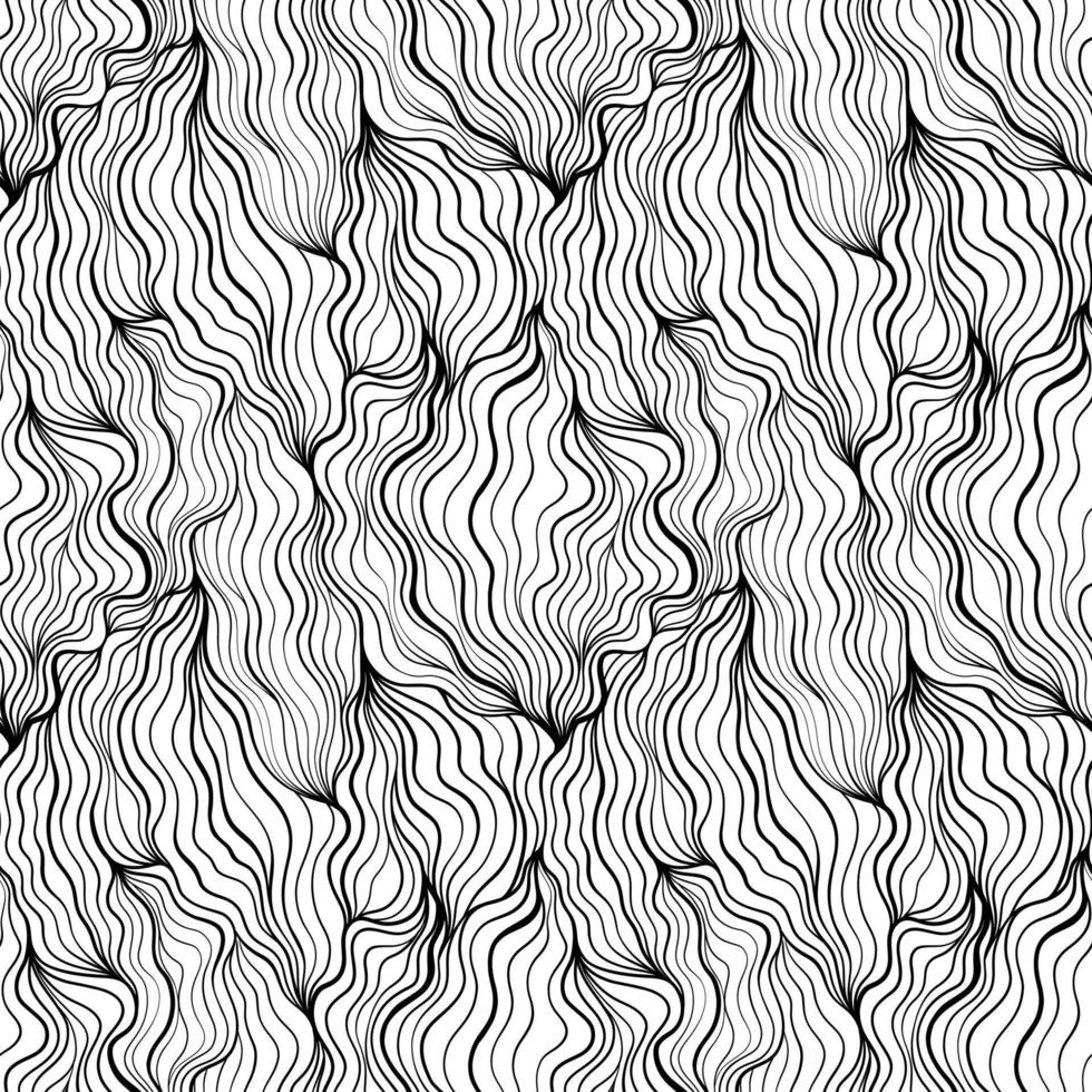 Seamless abstract wave pattern background. Decorative design freehand creative paint. Texture chaotic element. vector