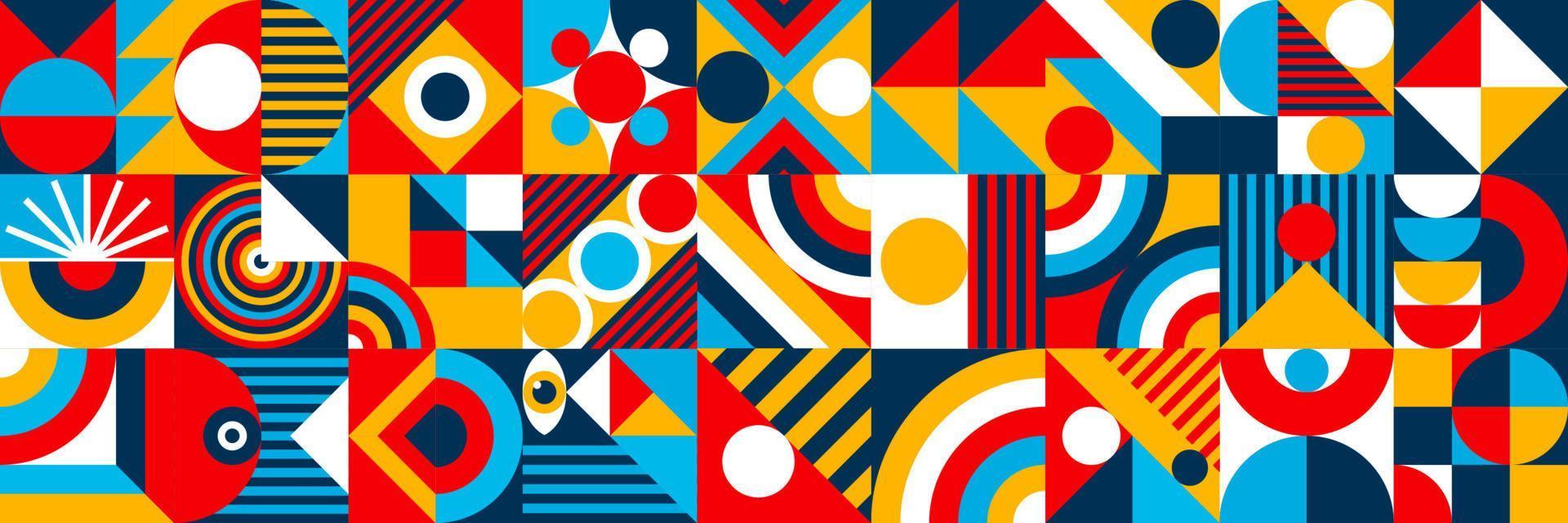Bauhaus banner minimal 20s geometric style vector