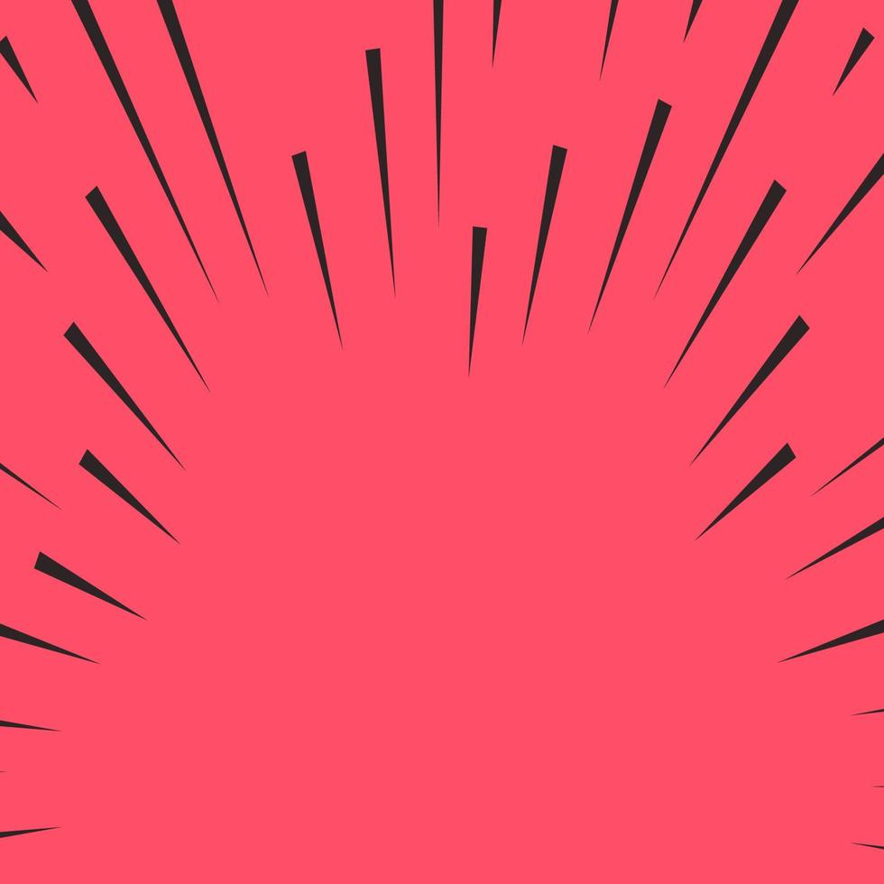 Comic book speed lines red color isolated on background vector