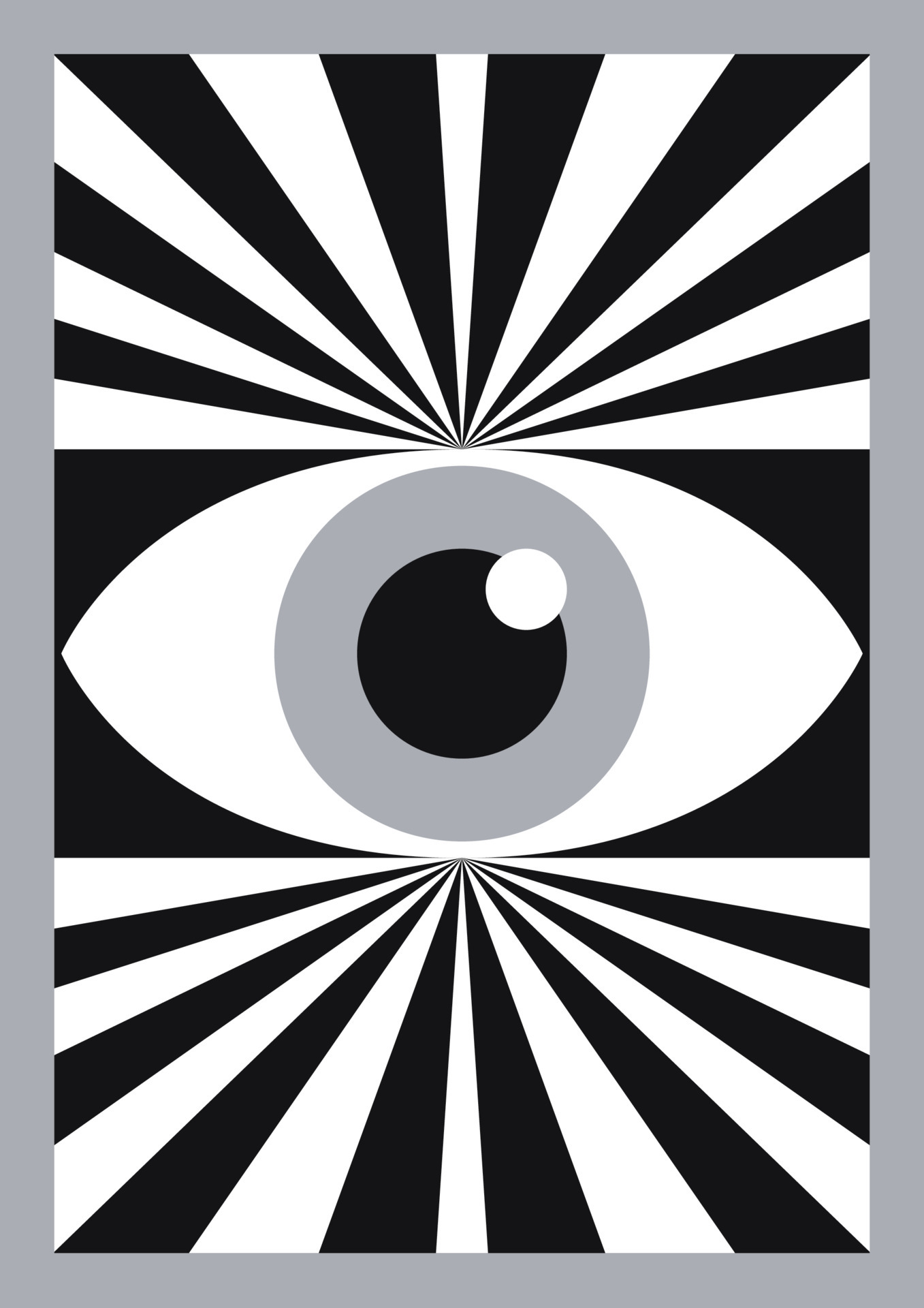 Abstract bauhaus eye poster black and white minimal 7016650 Vector Art