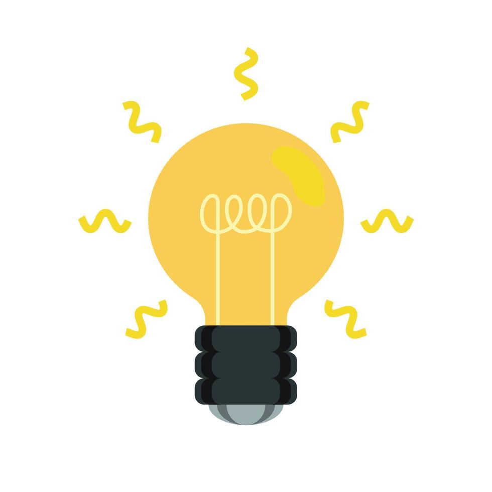 Lightbulb icon flat style isolated on white background vector