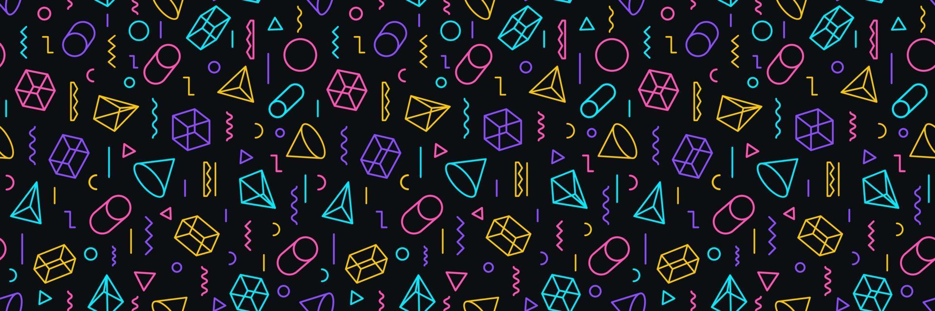Memphis vector pattern consisting geometry shape