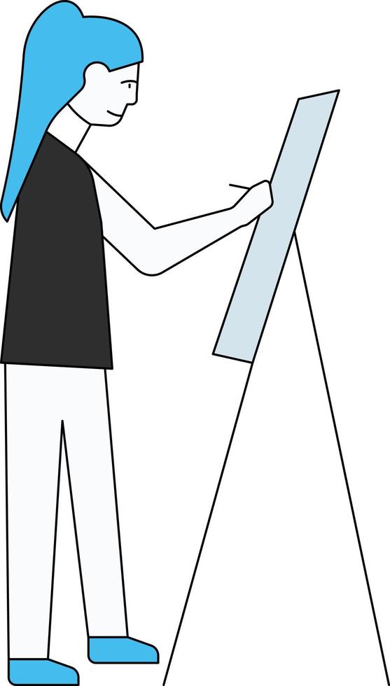 The girl is painting. vector