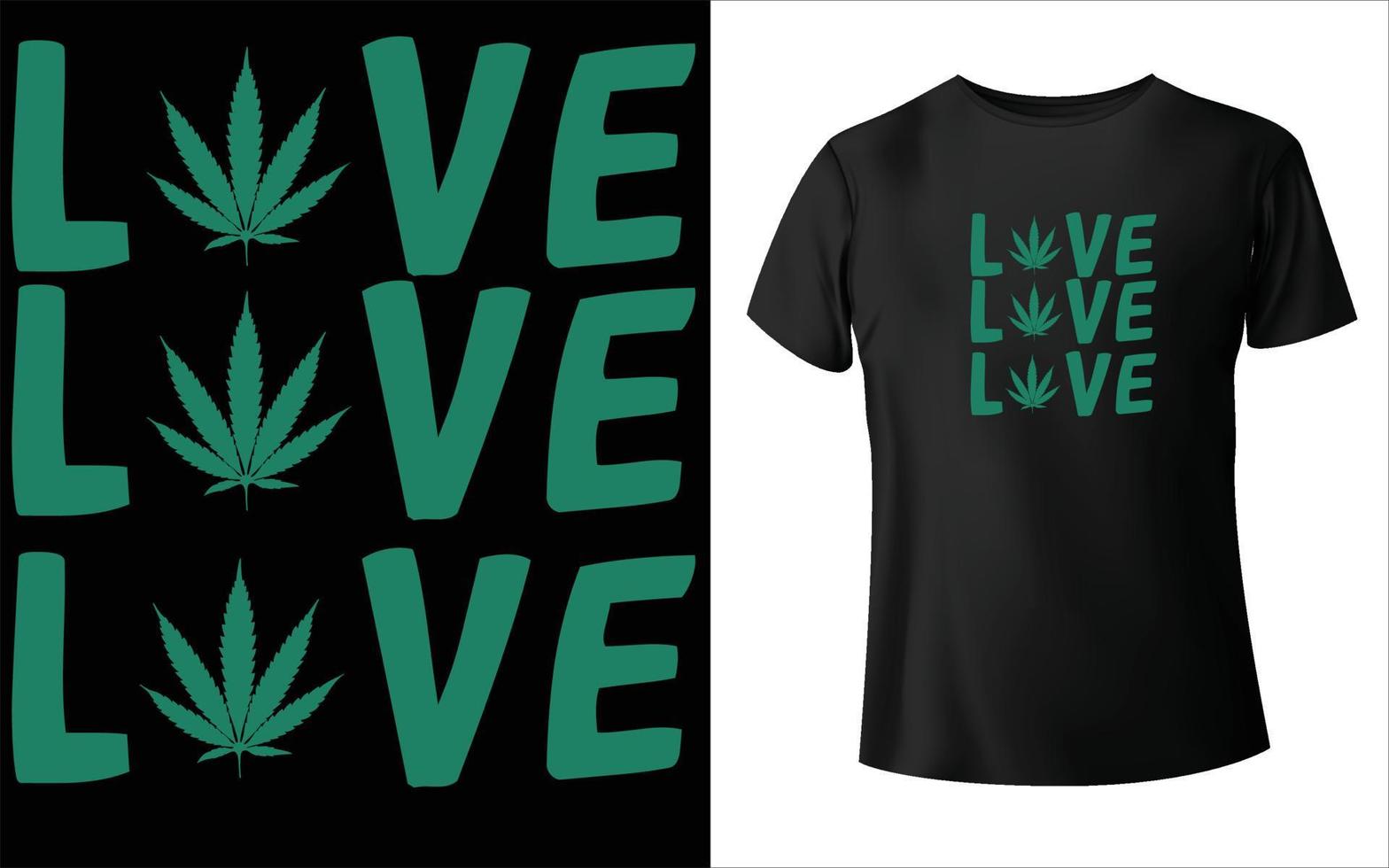 diseño de camiseta de marihuana, vector de marihuana, hoja de marihuana.