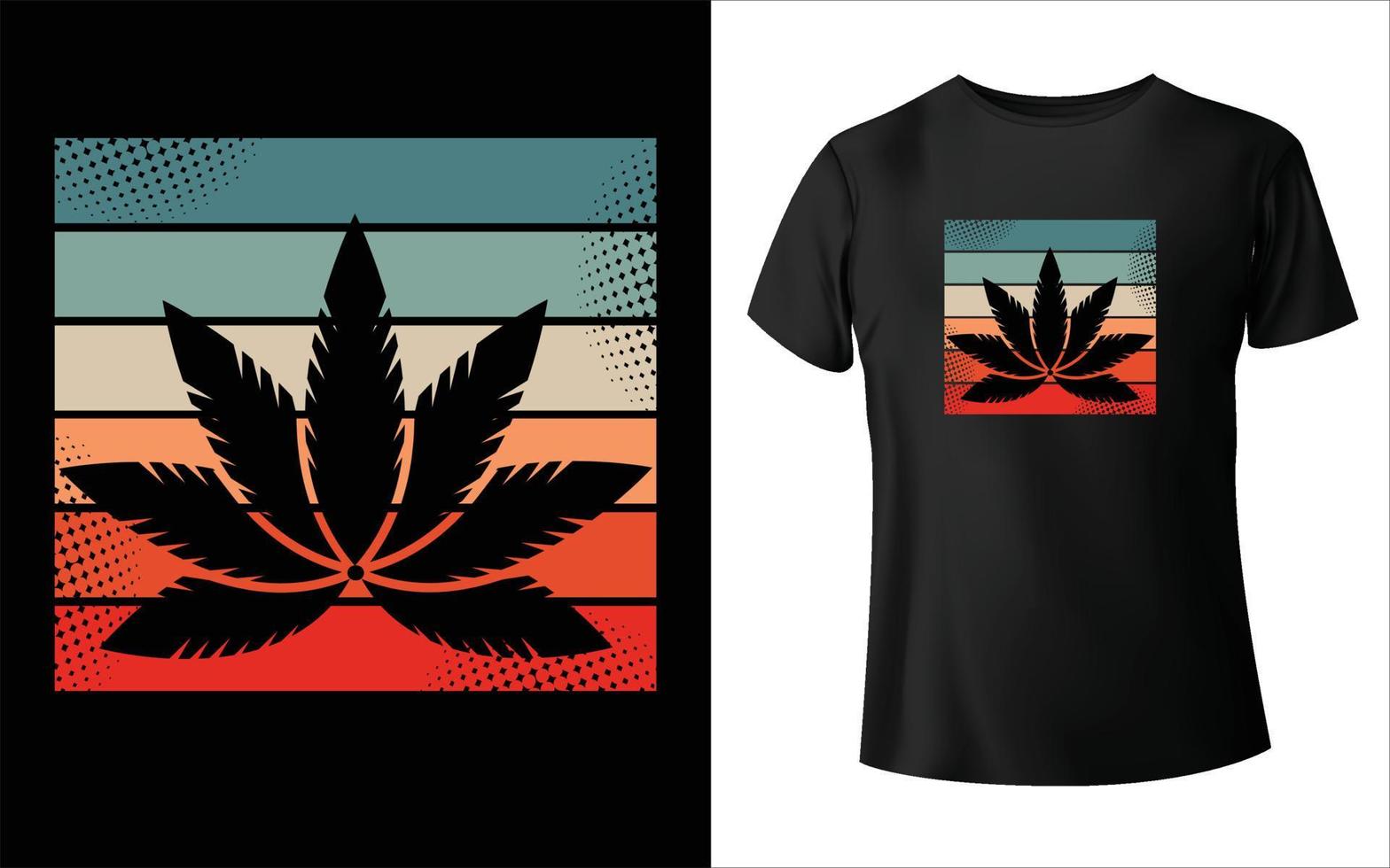 diseño de camiseta de marihuana, vector de marihuana, hoja de marihuana.