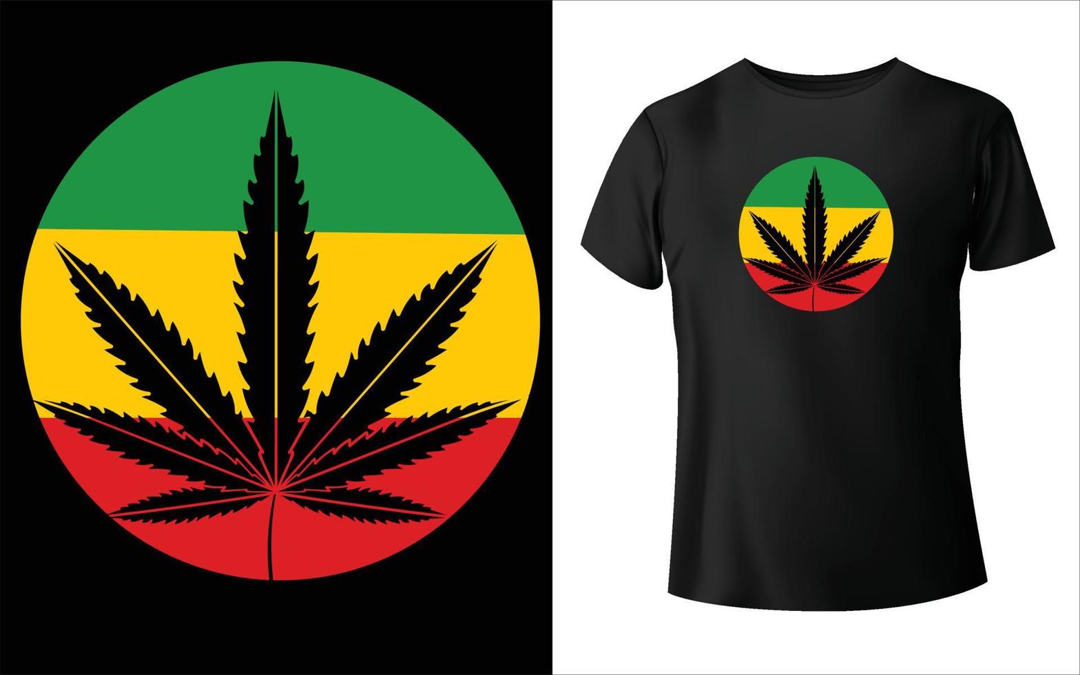 diseño de camiseta de marihuana, vector de marihuana, hoja de marihuana.