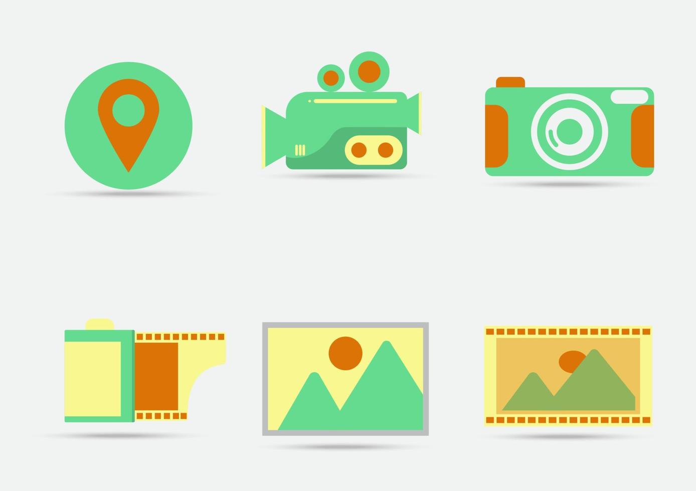 icons camera set on the white background vector