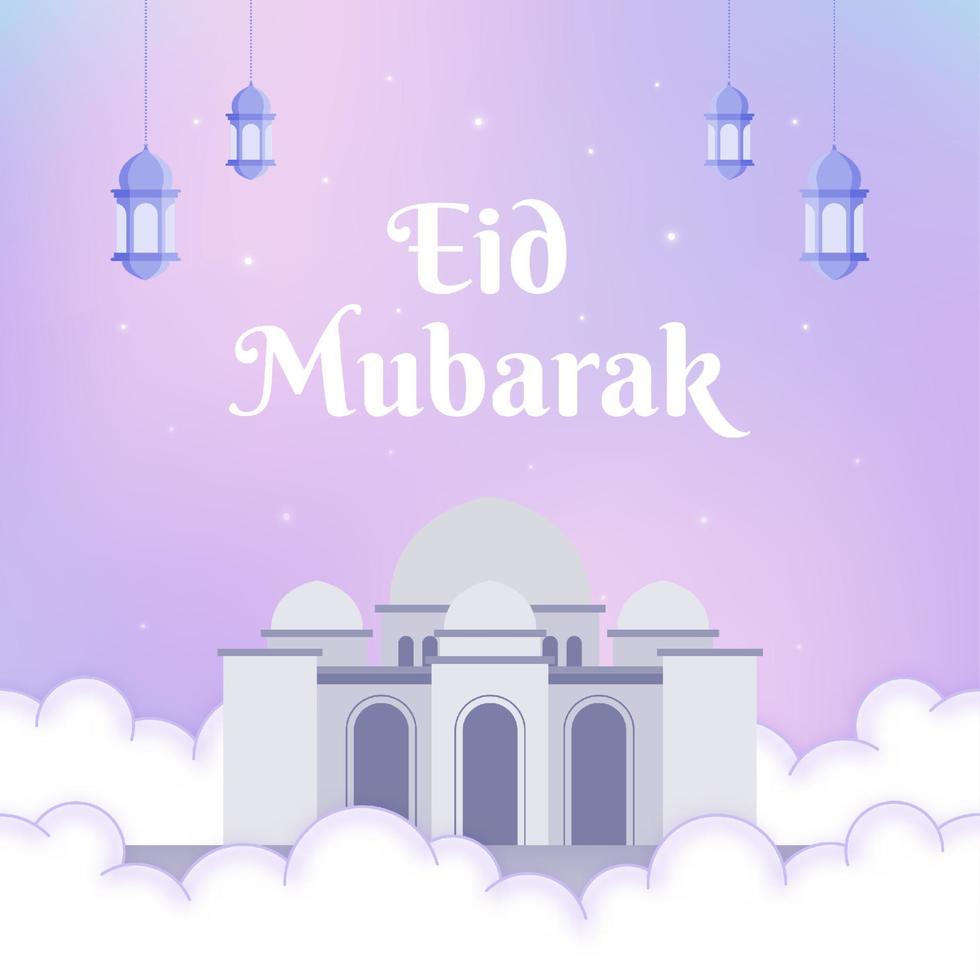 Gradient Eid Mubarak with Flat style vector