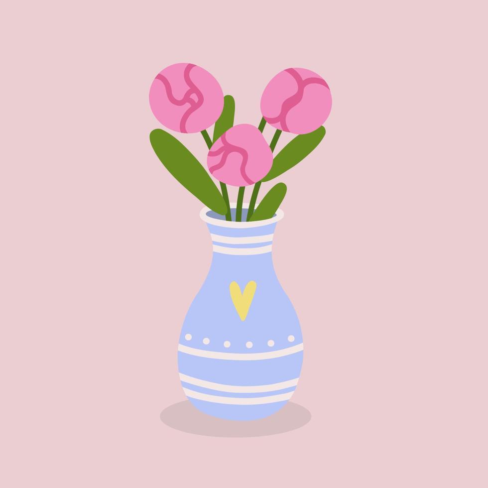 Peonies in vase vector