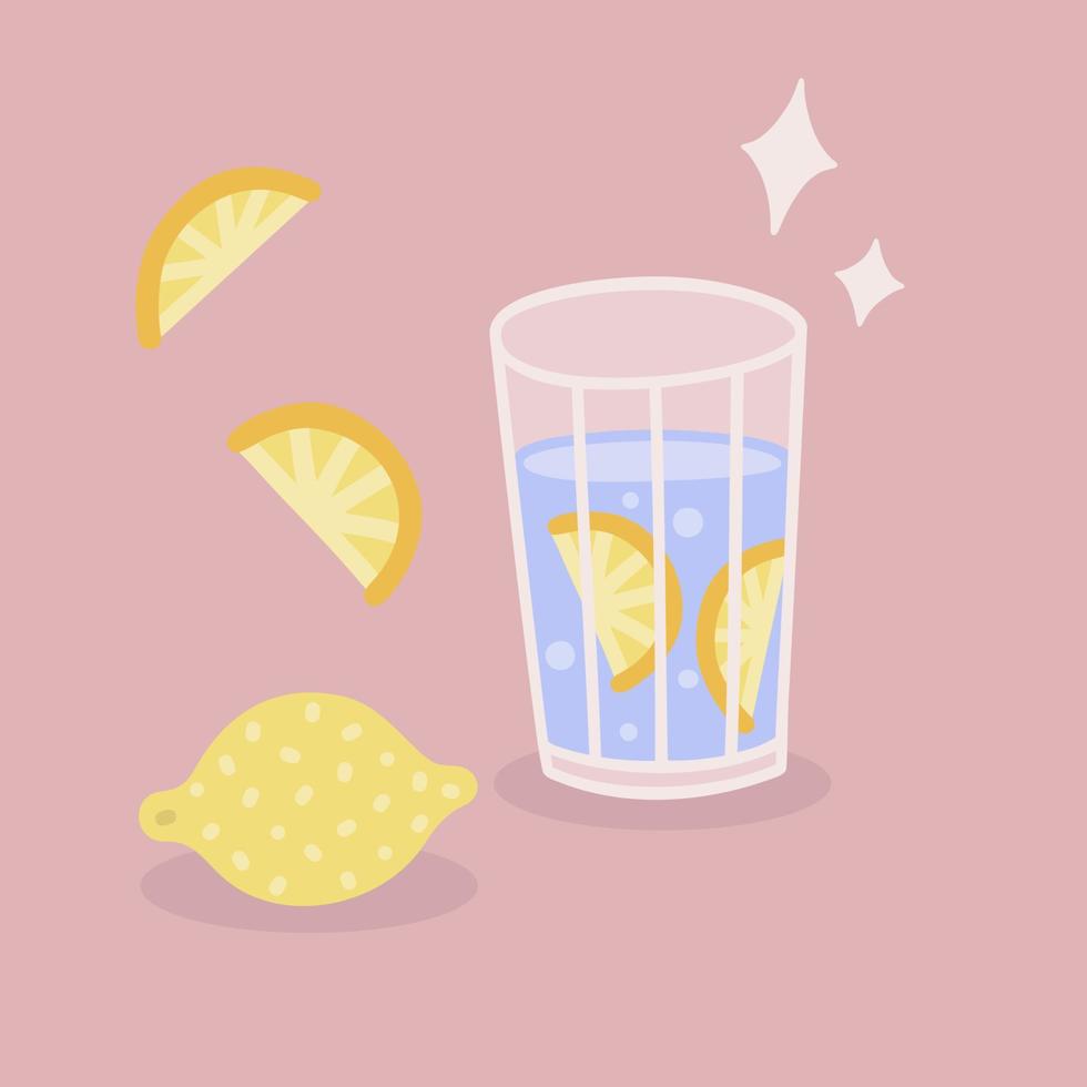 Lemon and lemon water vector