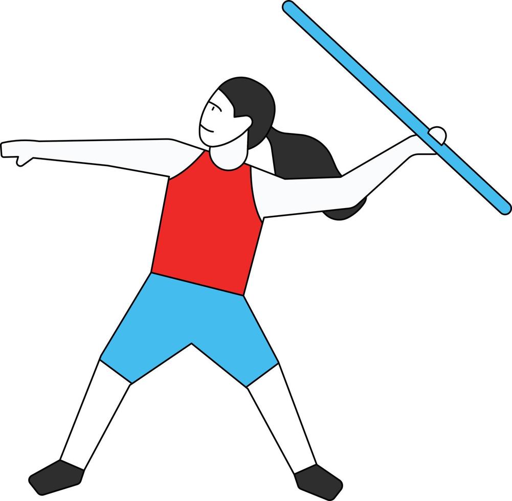 The girl is throwing a spear. vector