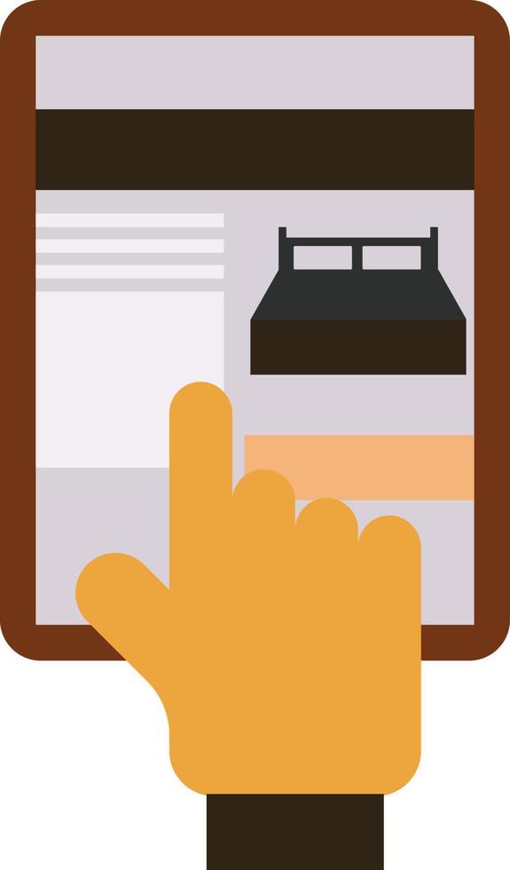 The hotel room is booked online. vector