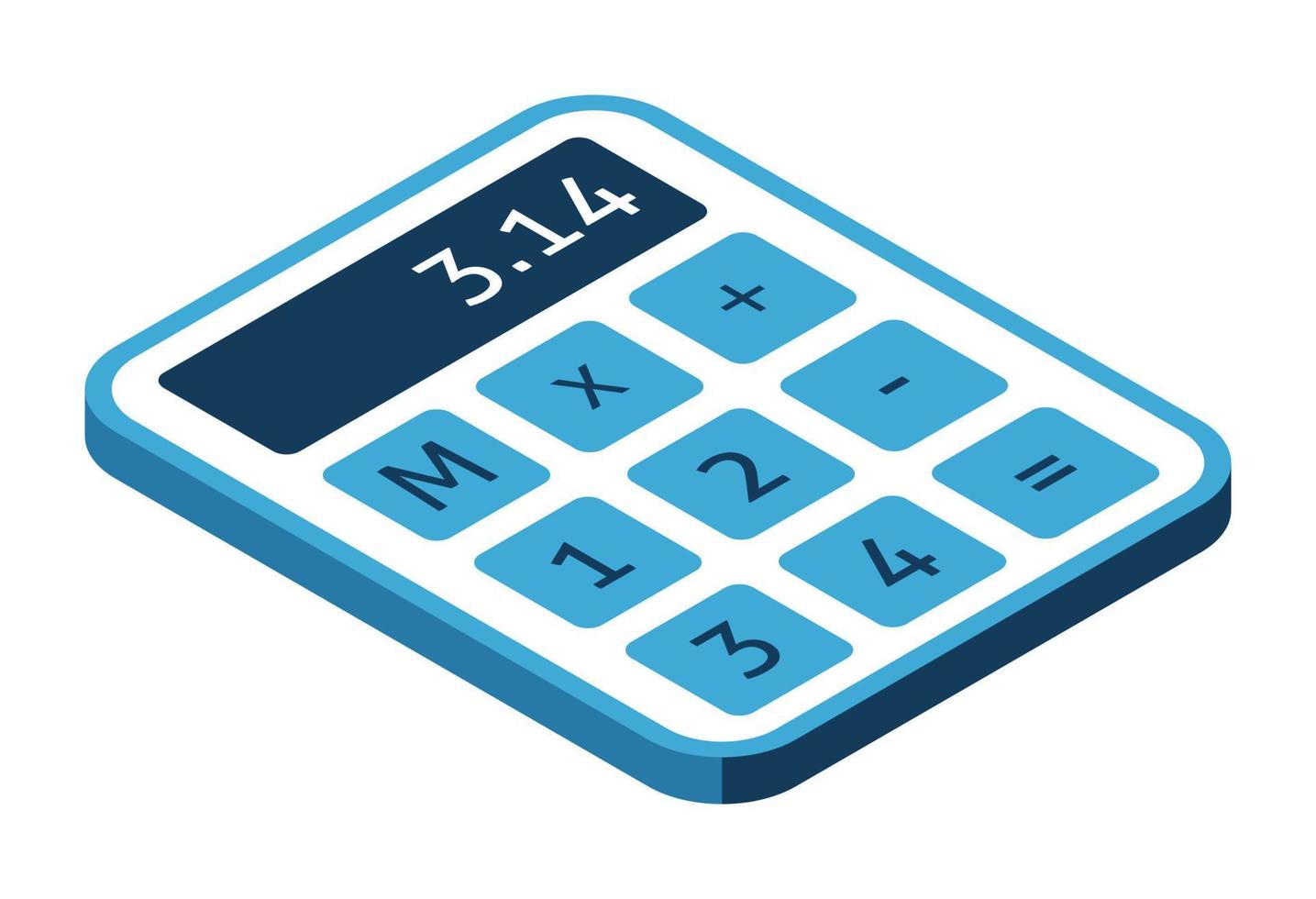 Vector isometric calculator icon isolated on white background
