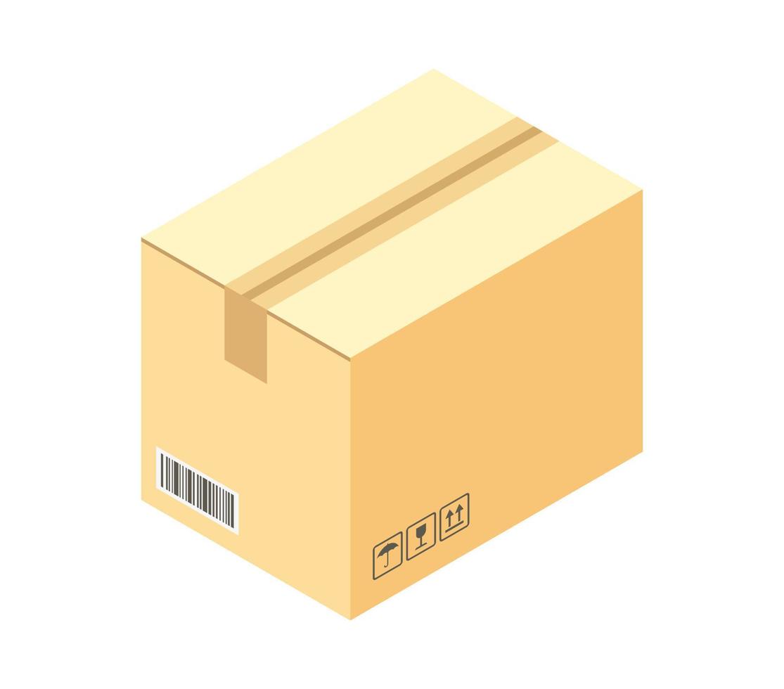 icono isométrico vectorial de paquete, caja, entrega vector