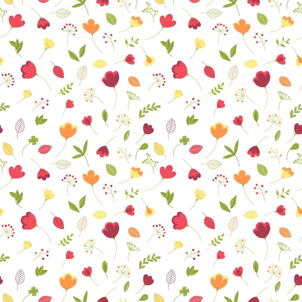 Seamless texture with floral background, pattern from flowers, botanical composition, wallpaper vector