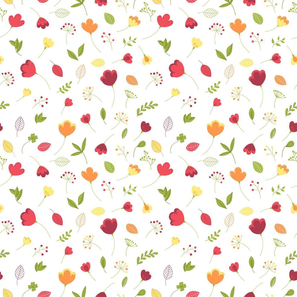 Seamless texture with floral background, pattern from flowers, botanical composition, wallpaper vector