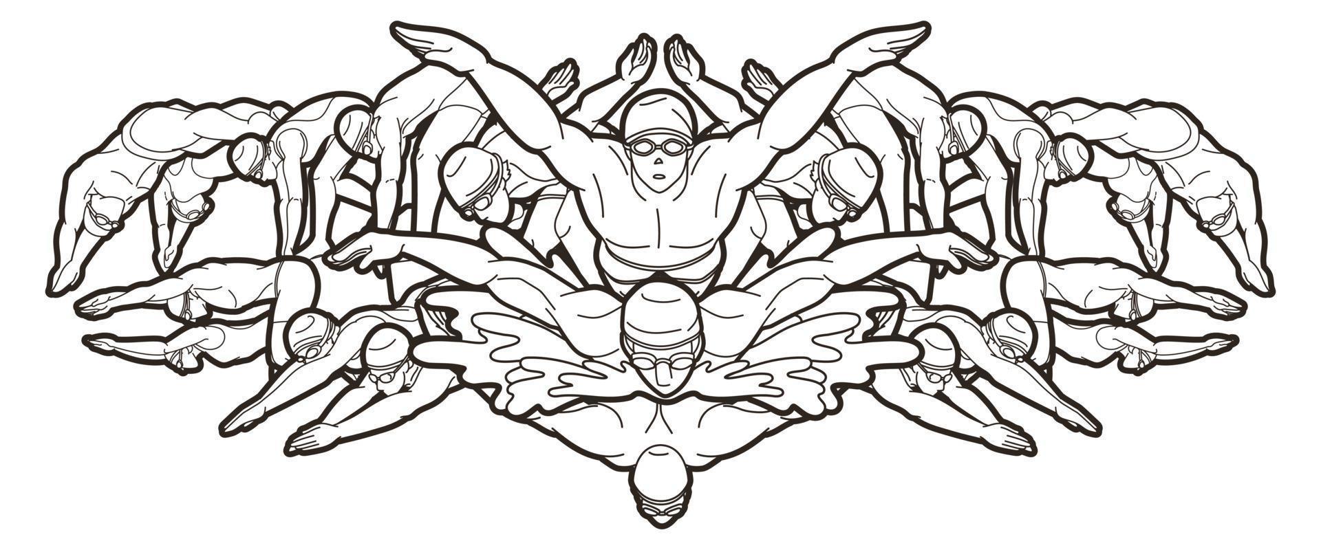 Swimming Sport Swimmer  Action vector