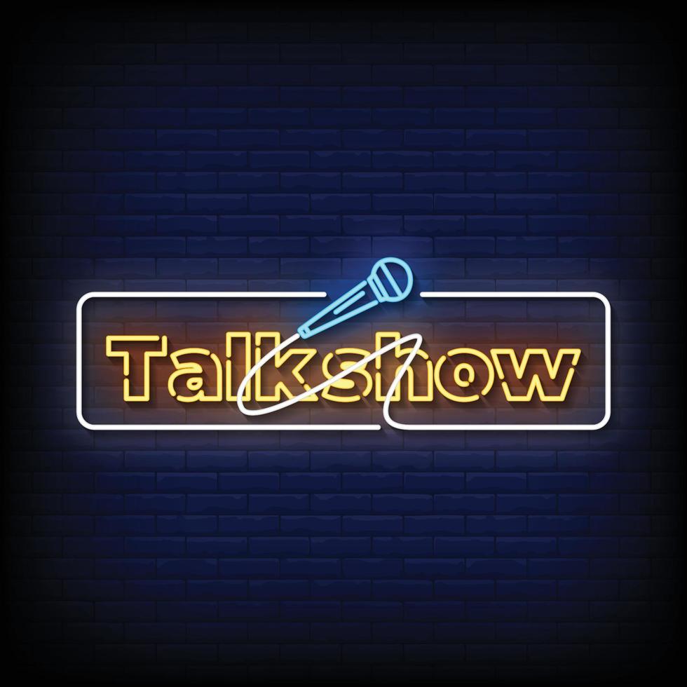 talk show letreros de neón estilo texto vector