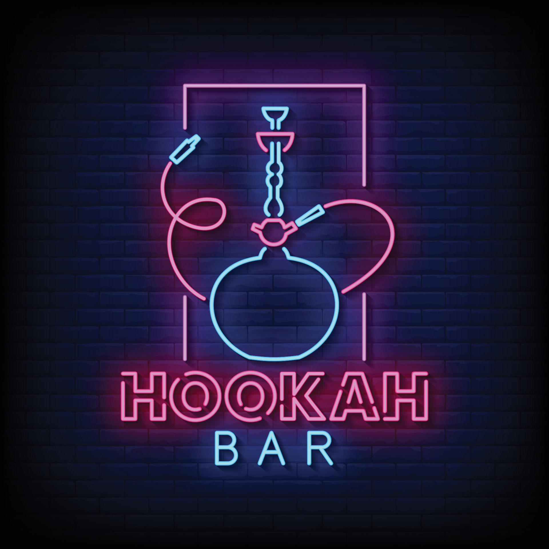 Hookah Bar Neon Signs Style Text Vector 7017708 Vector Art at Vecteezy