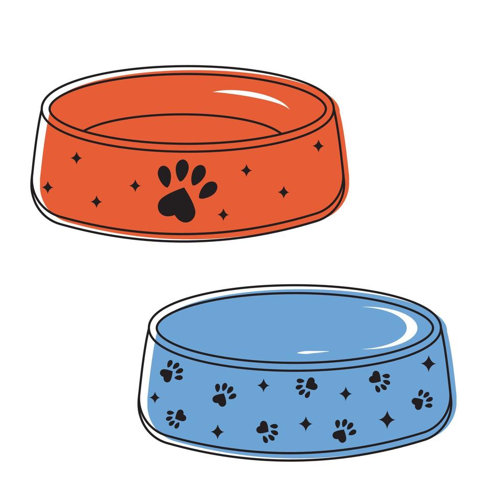 un bol para comida seca para perros y gatos. ilustración vectorial en un estilo plano, aislado en un fondo blanco. vector
