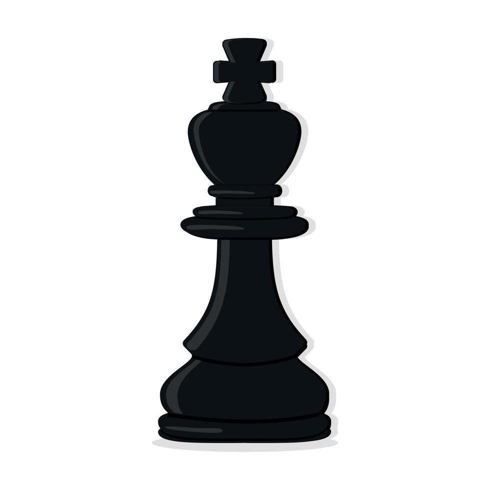Black chess piece isolated vector illustration on a white background