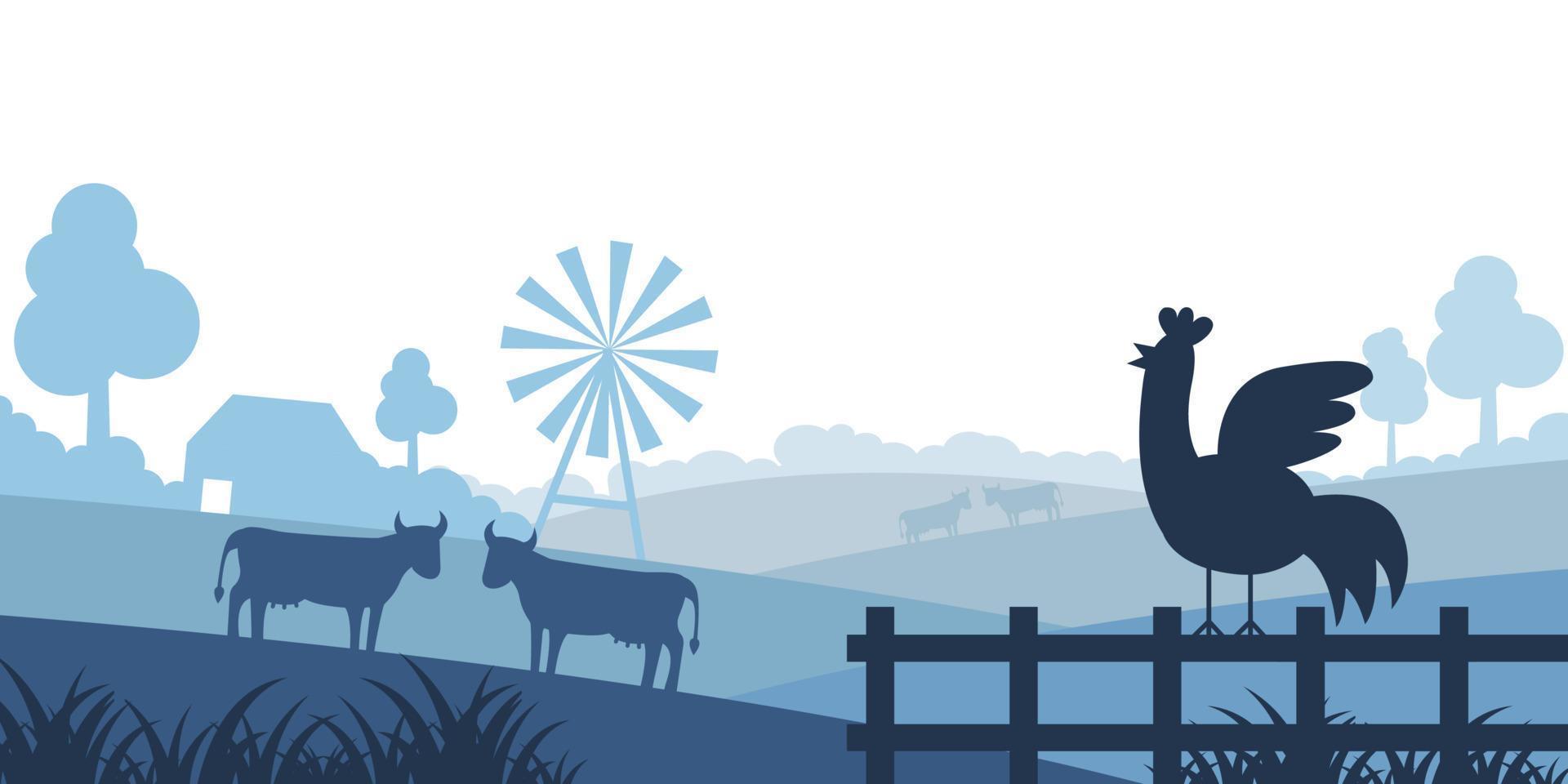 silhouete design of animal farm vector