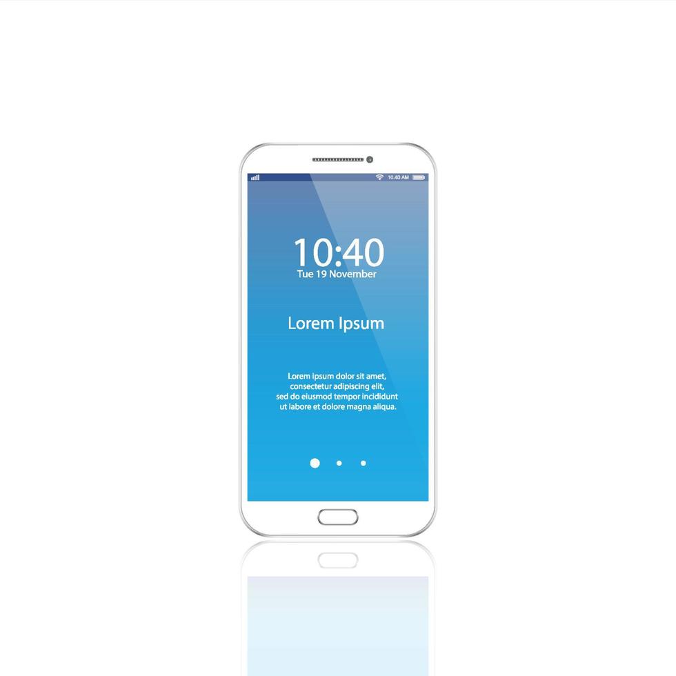 Smartphone white. Smartphone isolated on white background. Vector illustration