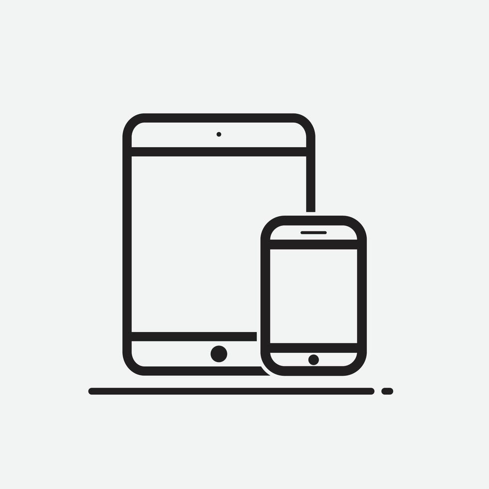 icono de tableta y teléfono móvil sobre fondo blanco vector